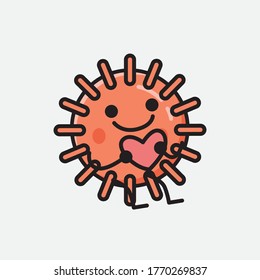 Ilustración del carácter de vector de mascota de virus cútlos