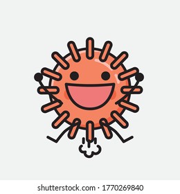 An illustration of Cute Virus Mascot Vector Character