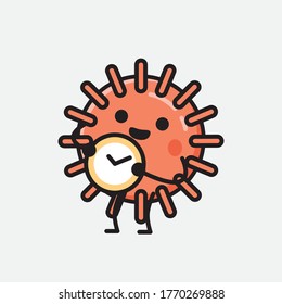 An illustration of Cute Virus Mascot Vector Character