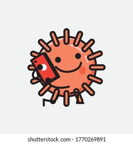 An illustration of Cute Virus Mascot Vector Character