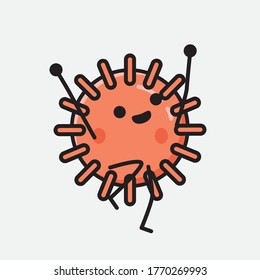 An illustration of Cute Virus Mascot Vector Character