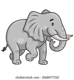 Illustration Cute Walking Elephant Cartoon Stock Vector (Royalty Free ...