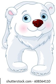 Illustration of cute walking polar bear