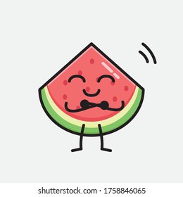 An illustration of Cute Watermelon Mascot Vector Character in Flat Design Style