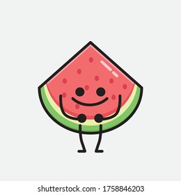 An illustration of Cute Watermelon Mascot Vector Character in Flat Design Style
