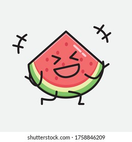 Ilustración del carácter del vector de la sandía cuta en el diseño plano