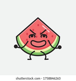 Ilustración del carácter del vector de la sandía cuta en el diseño plano