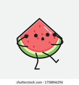 Ilustración del carácter del vector de la sandía cuta en el diseño plano