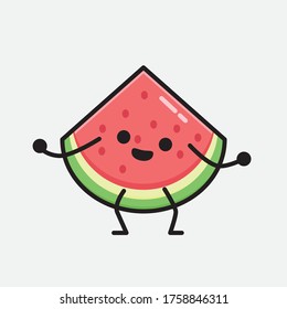 Ilustración del carácter del vector de la sandía cuta en el diseño plano