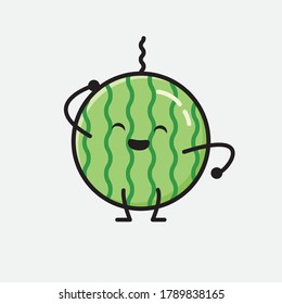 An illustration of Cute Watermelon Mascot Vector Character