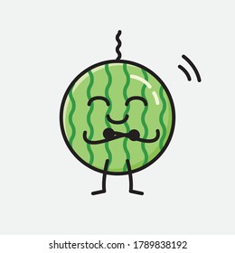 An illustration of Cute Watermelon Mascot Vector Character