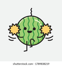 An illustration of Cute Watermelon Mascot Vector Character