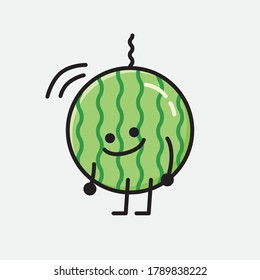 An illustration of Cute Watermelon Mascot Vector Character