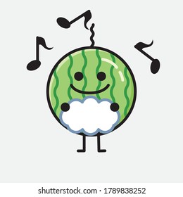 Ilustración del carácter del vector de la sandía cuta