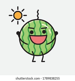 Ilustración del carácter del vector de la sandía cuta