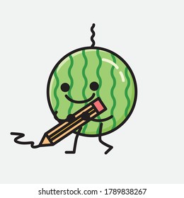 An illustration of Cute Watermelon Mascot Vector Character
