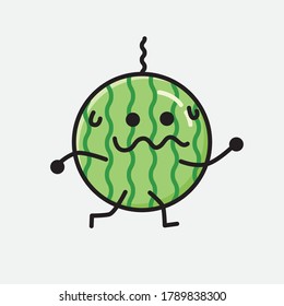 Eine Illustration von Cute Watermelon Mascot Vektor-Charakter