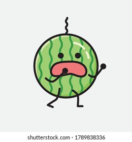 An illustration of Cute Watermelon Mascot Vector Character