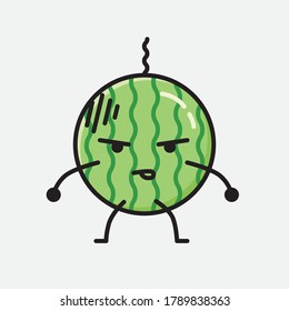 An illustration of Cute Watermelon Mascot Vector Character