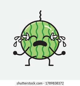 An illustration of Cute Watermelon Mascot Vector Character