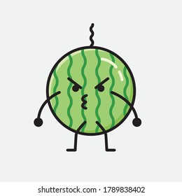 An illustration of Cute Watermelon Mascot Vector Character
