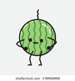 An illustration of Cute Watermelon Mascot Vector Character