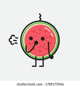 An illustration of Cute Watermelon Vector Character