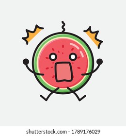 An illustration of Cute Watermelon Vector Character