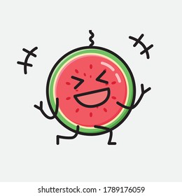 Ilustración del carácter de vector de la cuta sandía