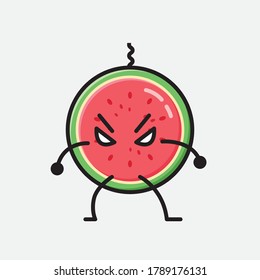 An illustration of Cute Watermelon Vector Character