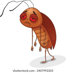 Illustration Cute Weak Cockroach Cartoon