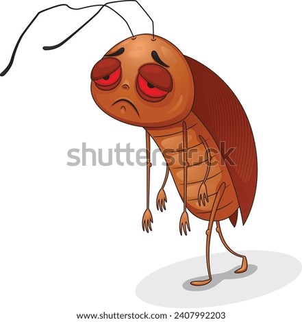 Illustration Cute Weak Cockroach Cartoon