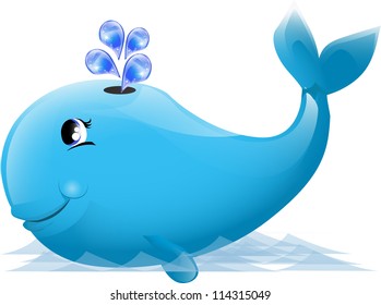 Illustration of a cute whale