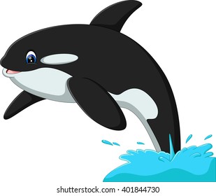 illustration of cute whale cartoon