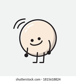 An illustration of Cute White Ball Vector Character