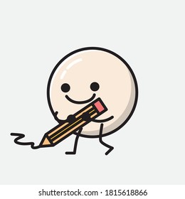 An illustration of Cute White Ball Vector Character