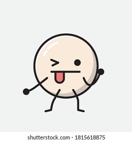 An illustration of Cute White Ball Vector Character