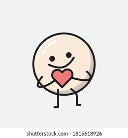 An illustration of Cute White Ball Vector Character