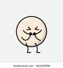 An illustration of Cute White Ball Vector Character
