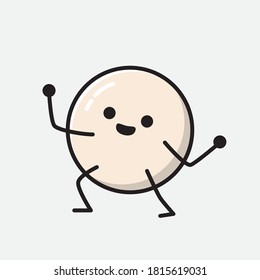 An illustration of Cute White Ball Vector Character