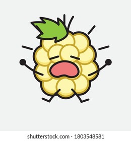 An illustration of Cute White Berry Vector Character