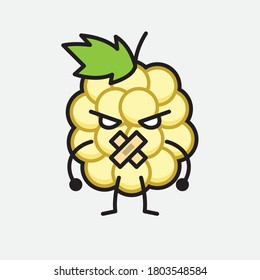 An illustration of Cute White Berry Vector Character