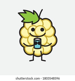 An illustration of Cute White Berry Vector Character