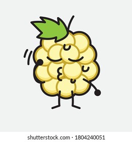 Ilustración del carácter de vector de cerezo blanco