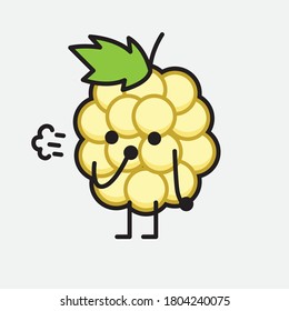 An illustration of Cute White Berry Vector Character
