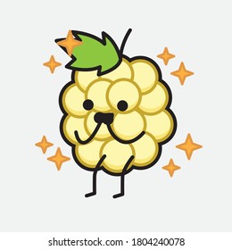 An illustration of Cute White Berry Vector Character