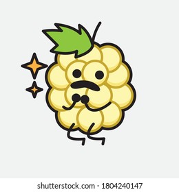 An illustration of Cute White Berry Vector Character