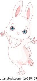 Illustration of cute white bunny 