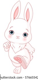 Illustration of cute white bunny 