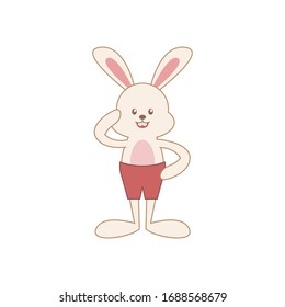 Illustration of a Cute White Rabbit